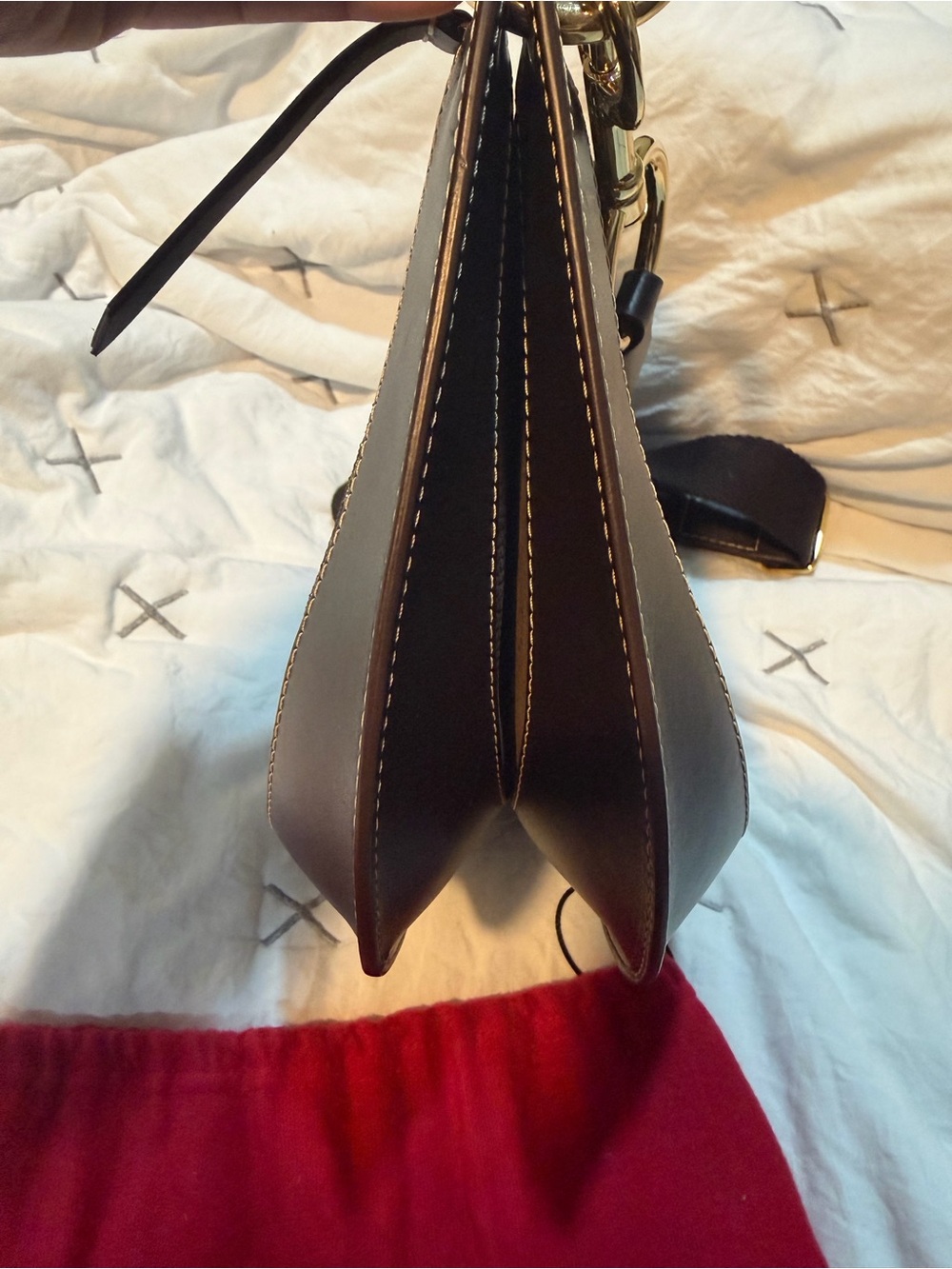 Carolina Herrera Dark Brown Monogram Castanuela Bag - Picture 5 of 17